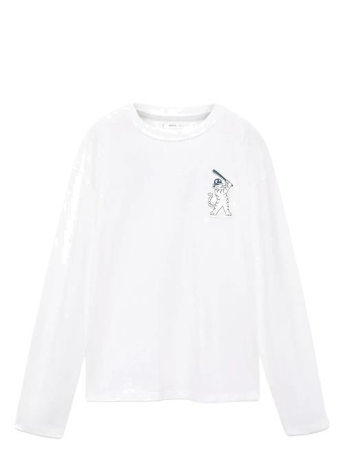 Printed Cotton-Blend T-Shirt Mango White