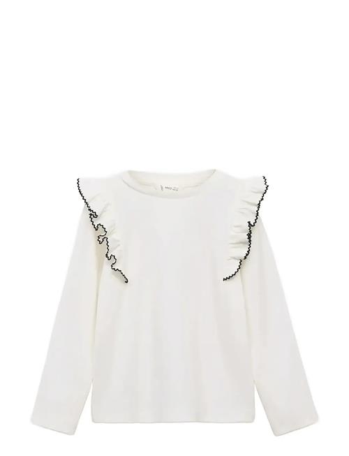 Ruffled Ribbed T-Shirt Mango White