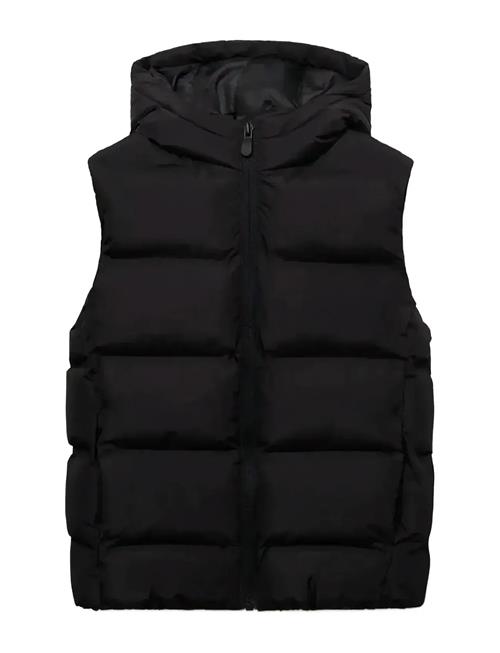 Quilted Gilet With Hood Mango Black