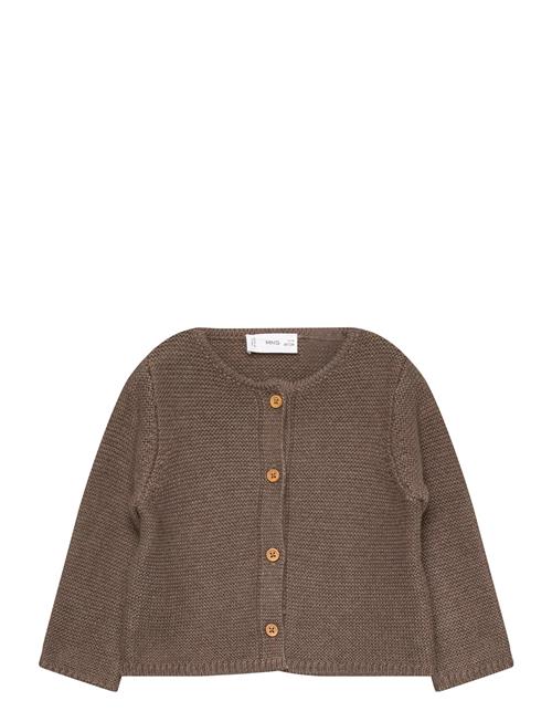 Knitted Button Cardigan Mango Brown