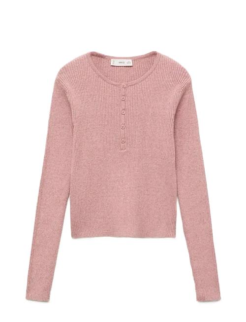 Ribbed Sweater With Buttons Mango Pink