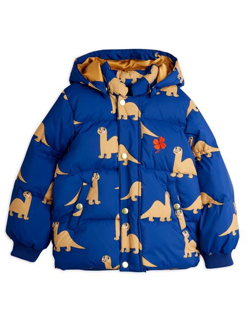 Mini Rodini Dinos Pufferjakke Med Hætte Blue  Blue 92/98 cm  Blå  92/98 cm  kvinde