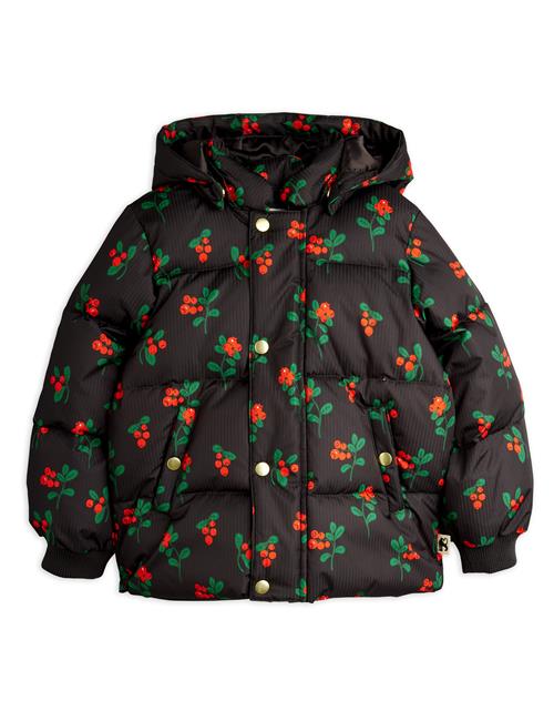Mini Rodini Lingonberries Pufferjakke Med Hætte Black  Black 116/122 cm  Sort  116/122 cm  kvinde