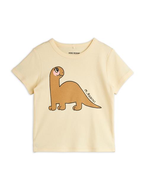 Mini Rodini GOTS Dino Regulær Kortærmet T-shirt Beige  Beige 128/134 cm  Beige  128/134 cm  kvinde