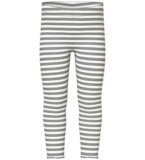Name It Leggins - Rib - NmfVemma - Grey Melange/Cloud Dancer