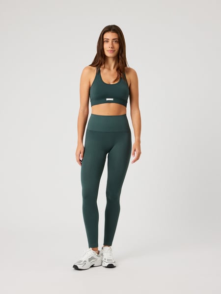 Björn Borg Studio Seamless Ribbed Tights Grøn, L