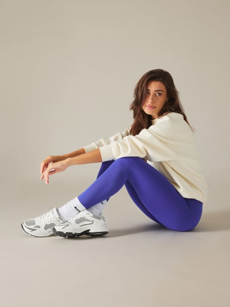 Björn Borg Studio Seamless Ribbed Tights Blå, L