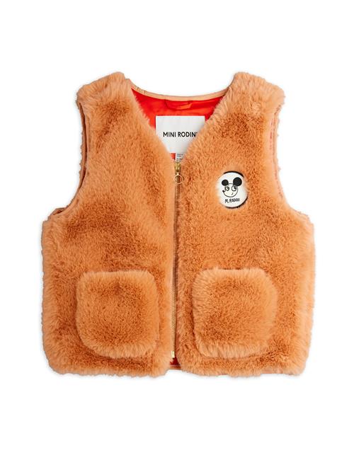 Mini Rodini Ritzratz Patch-vest I Imiteret Pels Pink  Pink 104/110 cm  Lyserød  104/110 cm  kvinde