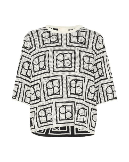 SOAKED IN LUXURY Pullover 'Studio'  sort / hvid