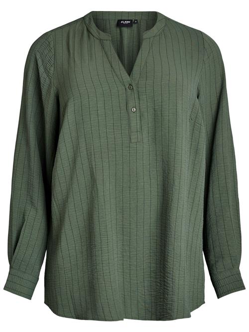 Zizzi Bluse  mørkegrøn / sort