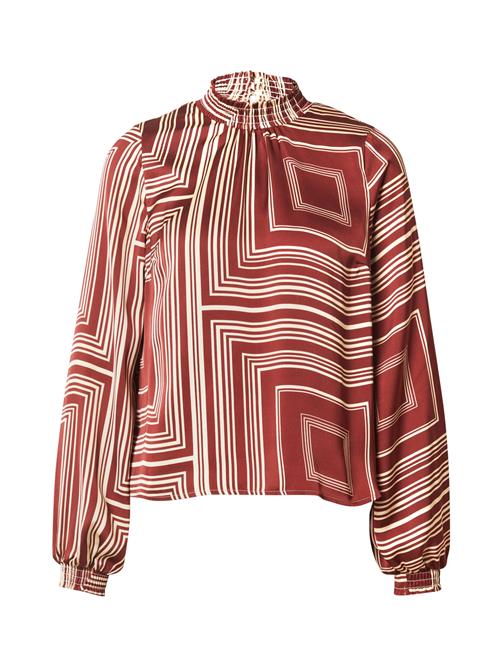 Se VILA Bluse 'VISOFIE'  rustbrun / hvid ved About You
