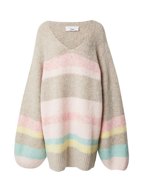 Kamila Šikl Strikkjole  beige / blå / gul / lyserød