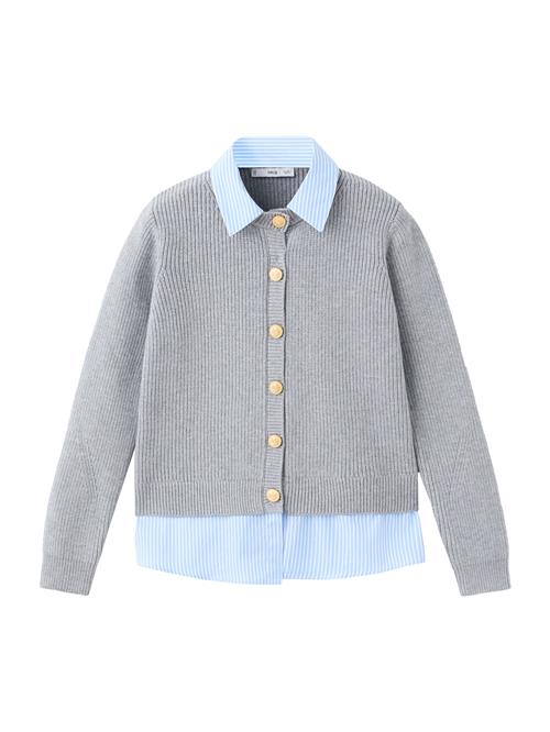 MANGO Cardigan 'GIOVANNI'  lyseblå / grå / hvid