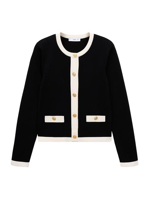 MANGO Cardigan 'PIA'  sort / uldhvid