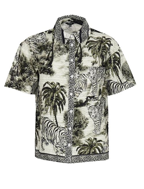 South Beach Bluse  grøn / hvid