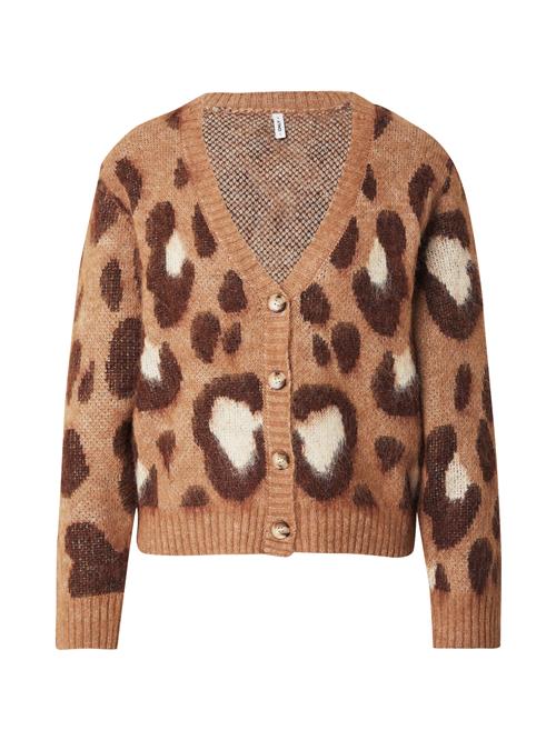ONLY Cardigan 'ONLEDELIE'  brun / lysebrun / hvid