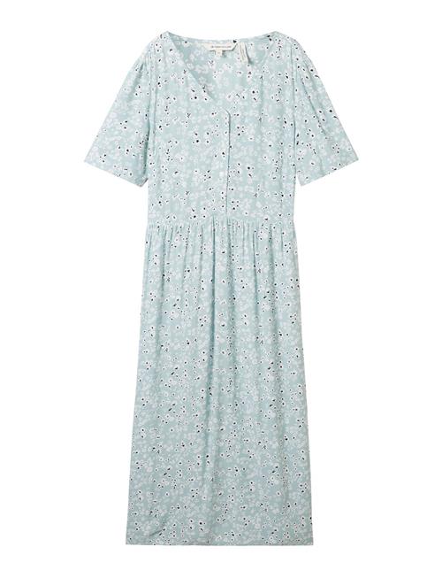 Printed Dress With Belt Tom Tailor Blue