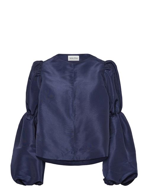 Zoey Double Pouf Sleeve Blouse Malina Navy