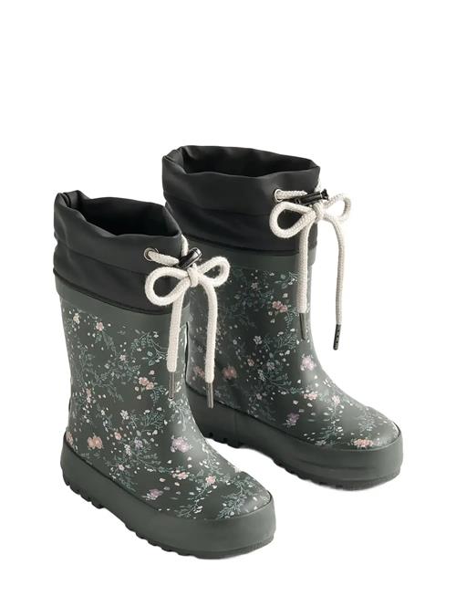 Rubber Boot Thermo Print Wheat Green