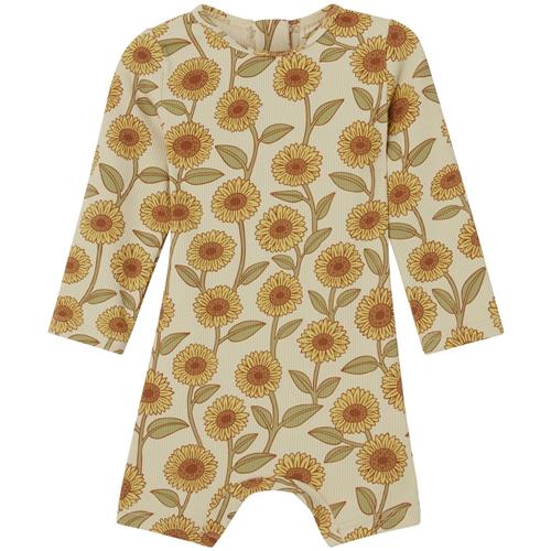 Buddy & Hope Billie Mønstret UV-dragt Med Solsikker Cremefarvet 98/104 cm  Gul  98/104 cm  Unisex