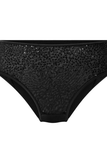Hunkemöller Elle højtaljet brasiliansk trusse med høj benudskæring sort