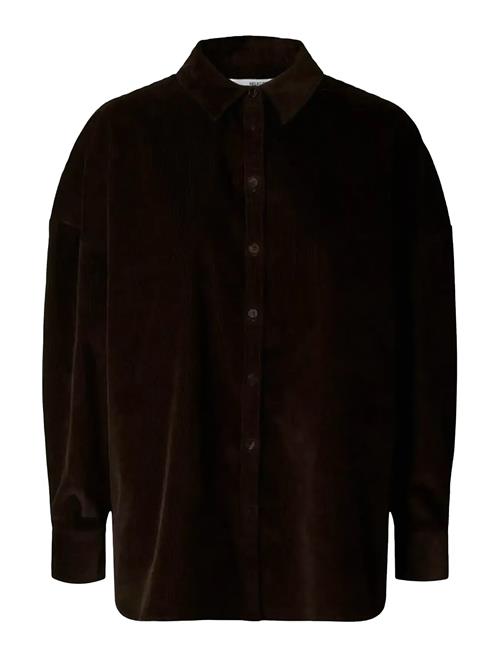 Slfruna Corduroy Shirt Selected Brown
