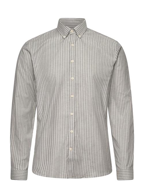 Striped Superflex Oxford L/S Lindbergh Grey