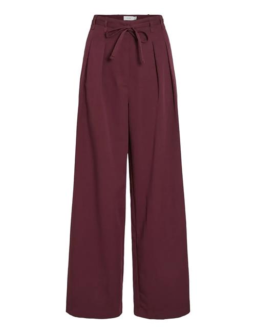 Vipeyton Hw Wide Tie Pants Vila Burgundy