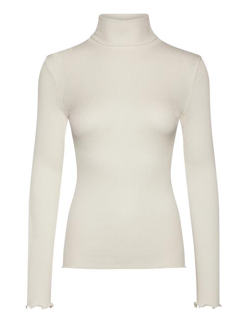Rwbeatha Silk Ls Rollneck T-Shirt Rosemunde Cream