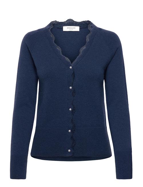 Rwlaica Cashmere Ls V-Neck Lace Car Rosemunde Navy