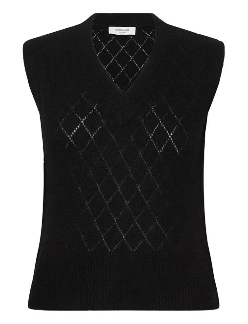 Rwaida Alpaca Sl V-Neck Vest Rosemunde Black