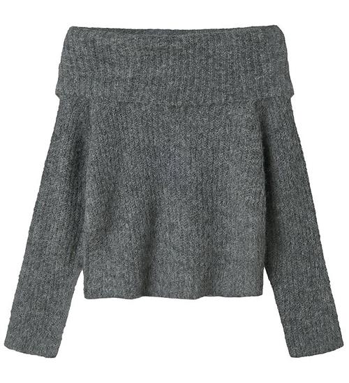 LMTD Bluse - Strik - NlfNulo - Dark Grey Melange