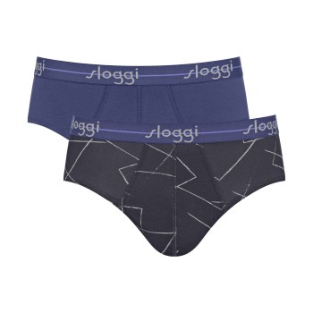 Sloggi 2P For Men Start Midi Sort Mønster bomuld X-Large Herre