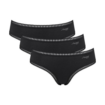 Sloggi Trusser 3P GO Crush Hipster Briefs Sort bomuld Large Dame