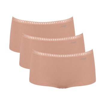 Sloggi Trusser 3P GO Crush Hipster Shorts Lysbrun  bomuld Large Dame