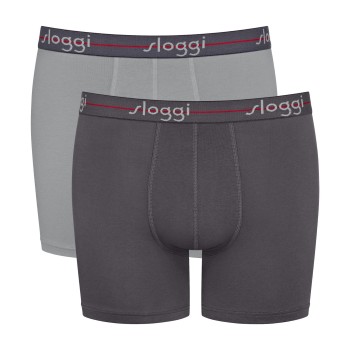 Sloggi 2P Men Start Short C2P Sort/Grå bomuld Medium Herre