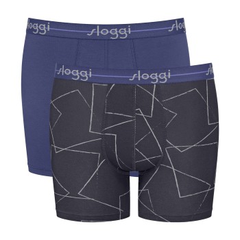 Sloggi 2P Men Start Short C2P Sort/Blå bomuld Large Herre