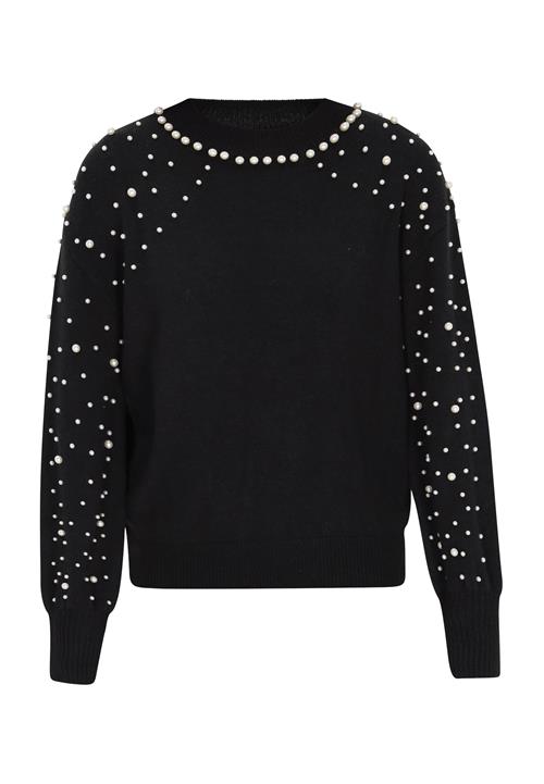 faina Pullover  sort / perlehvid