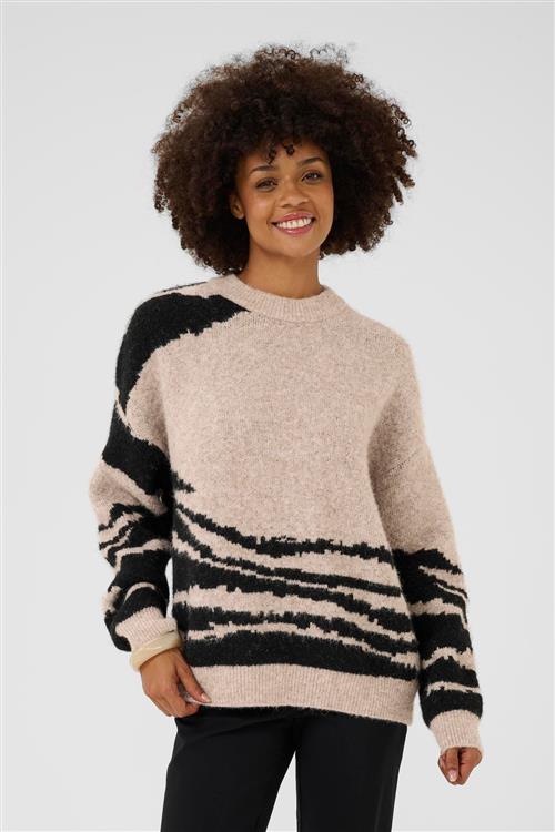 CULTURE Pullover 'Zinna'  lysebeige / sort