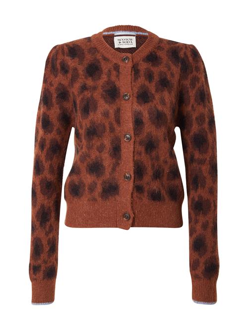 SCOTCH & SODA Cardigan 'FUZZY JACQUARD'  brun / mørkebrun / sort