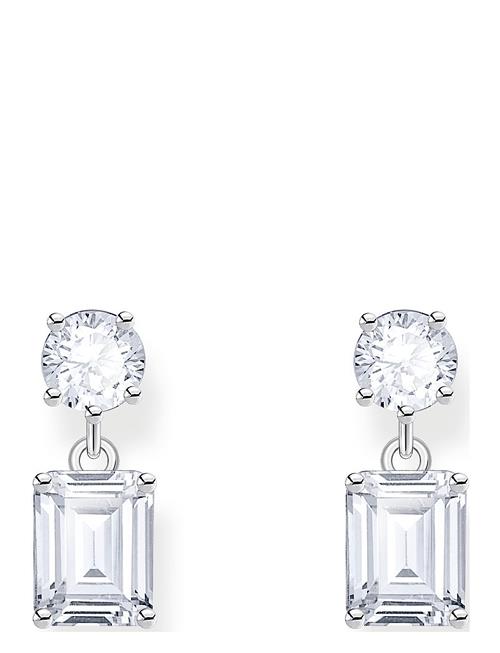 Silver Earrings With White Zirconia In Different Cuts Thomas Sabo Silver