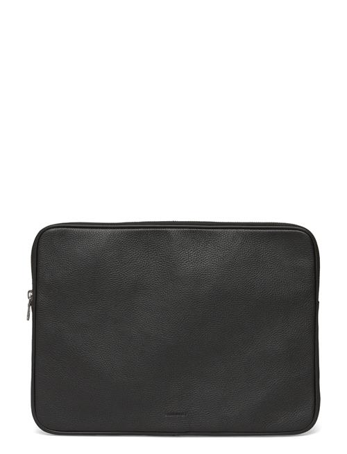 Leather Laptop Case Piping SANDQVIST Black