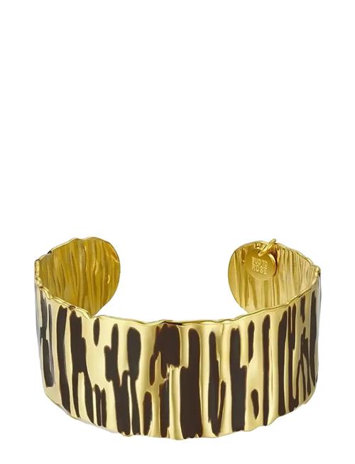 Blake Enamel Bangle Brown/Gold Bud To Rose Gold