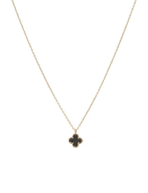 Clover Enamel Necklace Black/Gold Bud To Rose Black