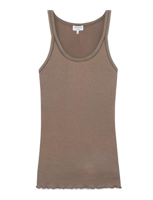 Rwbelle Silk U-Neck Strap Elastic T Rosemunde Brown