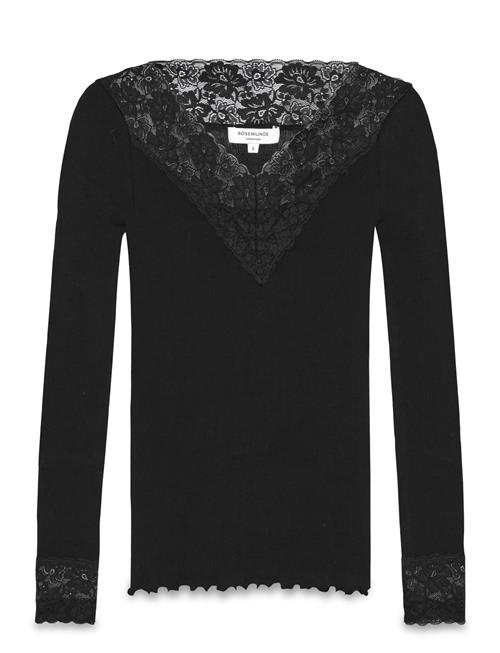 Organic T-Shirt W/ Lace Rosemunde Black