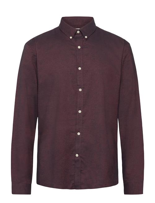 Yarn Dyed Oxford Superflex Shirt L/ Lindbergh Burgundy
