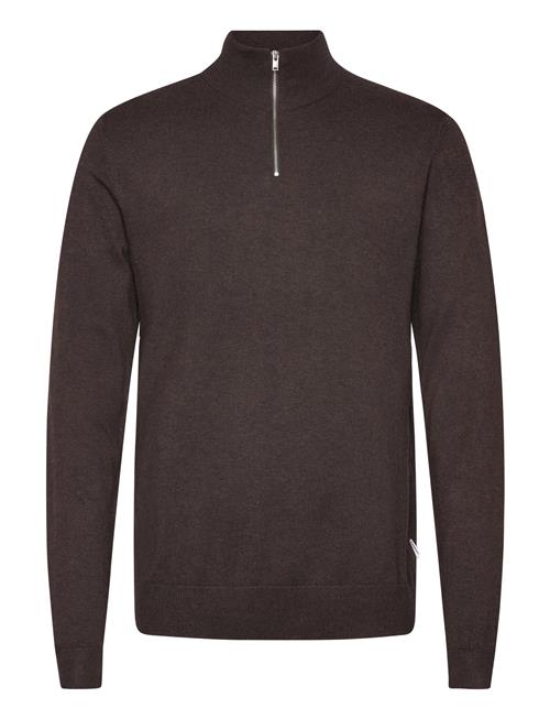 Ecovero Half Zip L/S Knit Lindbergh Brown