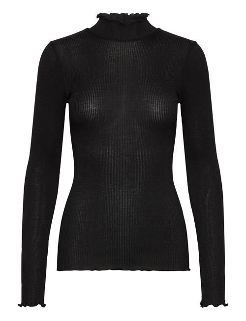 Rwboston Lurex Ls T-Neck T-Shirt Rosemunde Black