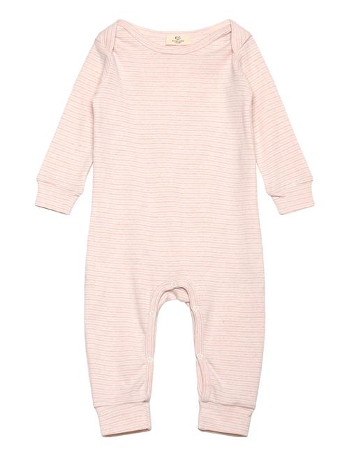 Striped Long Sleeved Romper W. Lapneck Copenhagen Colors Pink